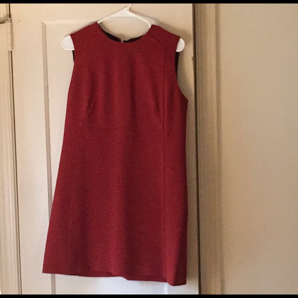 Burnt orange shift dress
